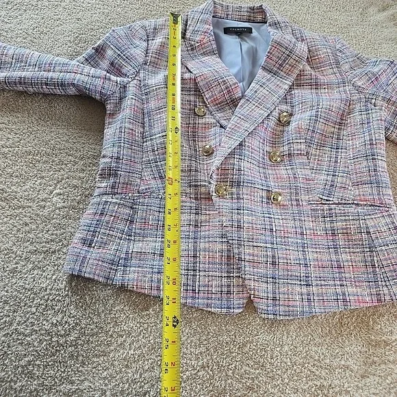 Talbots Pastel Tweed Double-Breasted Blazer in Pink, Blue, Lavender - Picture 14 of 15